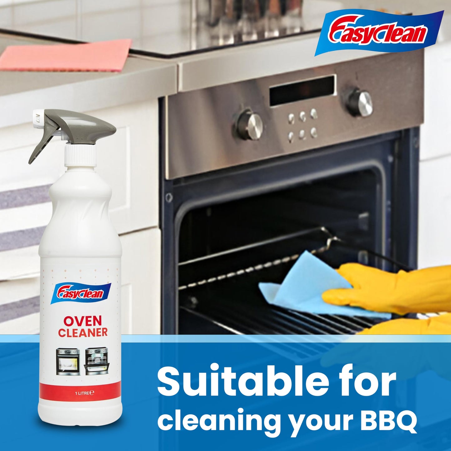 EasyClean Oven Cleaner Spray – 1 Litre | Extra Strong Degreaser for Ovens, Grills, Hobs & BBQs | Powerful Formula Cuts Through Tough Grease & Burnt-On Food