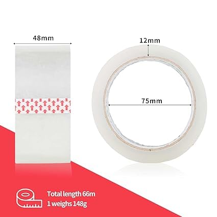 STL Clear Tape 48mm x 66m (Pack of 6) | Clear packaging Tapes for Parcels, Boxes, Cartons, Postage,moving houses | Adhesive Clear Tapes | Transparent & Brown