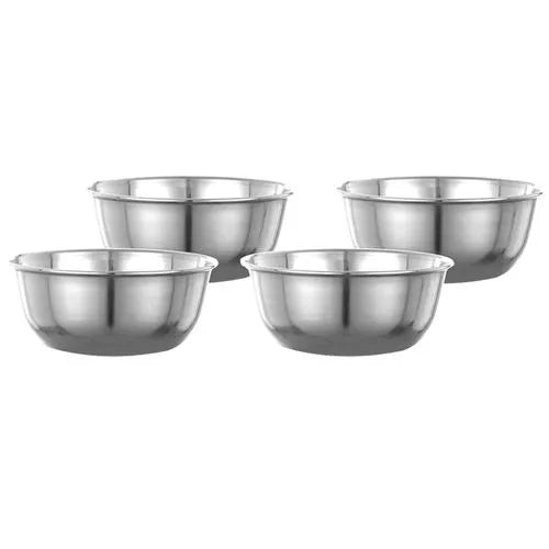 Modern Serving Essentials: 4pc Stainless Steel Hand Bowls