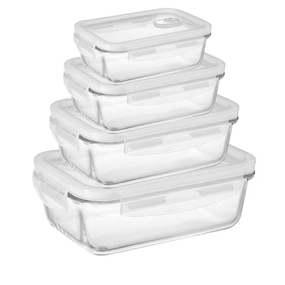 STL Food Storage Containers Smart-Locking System Lid For Lunch Boxes Kitchen, Pantry Microwave & Freezer Safe - Glass Leak Proof containers BPA Free