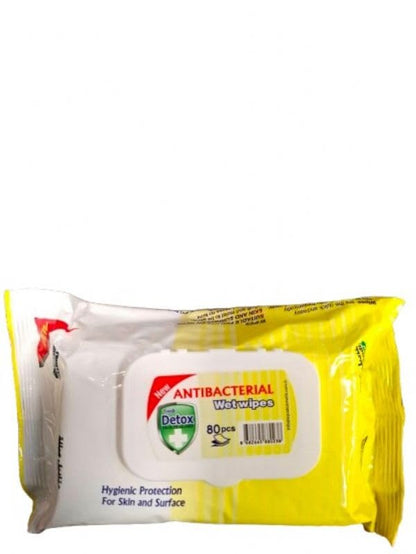 Easyclean Biodegradable Antibacterial Wipes, Multi-Purpose Cleaning Wipes for Hands, Surfaces & Germ Protection Lemon Fragrance, Resealable Pack for Home & On-the-Go Clean