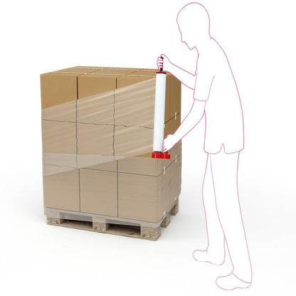 STL Clear Shrink Wrap Roll - Pallet Wrap Film with Extended Core - 17 Micron, 400mm Width x 300m Length - High Stretching Capacity, Self-Adhesive Plastic Wrap for Secure Packaging and Shipping