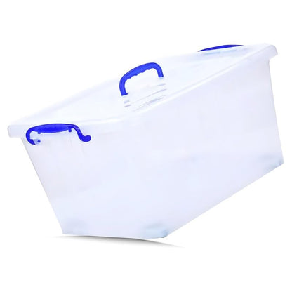 STL Heavy-Duty Clear Plastic Storage Box with Lid, Stackable Storage Container for Home, Office, Kitchen, Toys, and Goods, Secure Clip-Lock Lid, Durable & Transparent Design