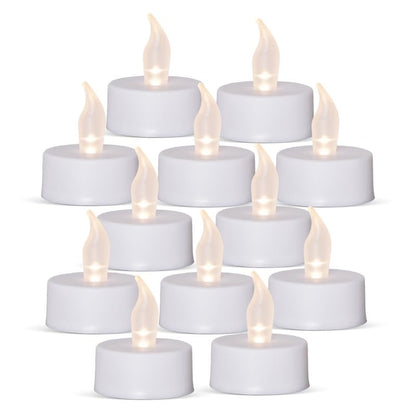 STL Battery Operated Flameless LED Tea Lights Candles, Warm Yellow Flickering Light, 150+ Hours Continuous Use, Safe and Realistic, Perfect for Weddings, Parties and Seasonal Decorations