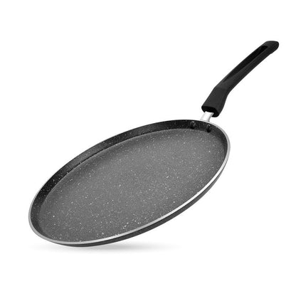 STL Non-Stick Crepe and Pancake Frying Pan, Flat Aluminum Skillet for Omelets, Chapati, Roti and Tawa, Induction Compatible, PFOA-Free, Cool Touch Handle