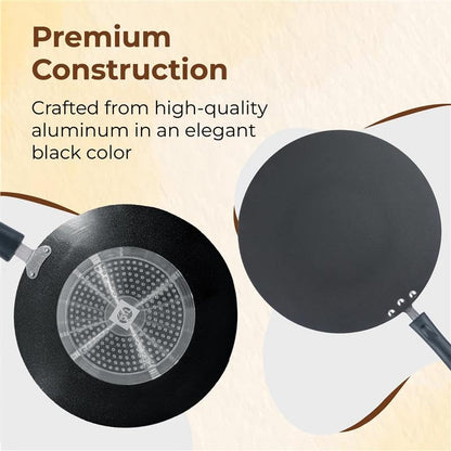 STL Non-Stick Chapati Tawa - Premium Aluminium Flatbread Pan with 3-Layer Coating, Versatile for Chapatis & Dosas, Easy to Clean, Gas Stove Friendly