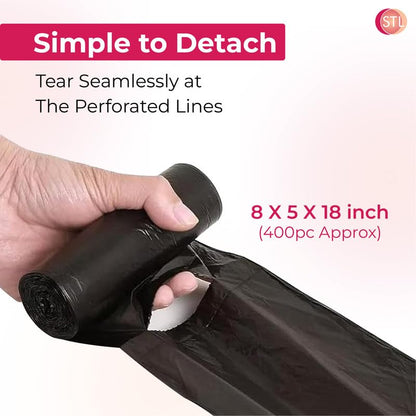 Heavy-Duty Black Carrier Bags 90L, Tear-Resistant Flat Top Refuse Sacks, 30 ?m Recycled Bin Liners for Household, Kitchen, Office, Restaurant, and Caterers