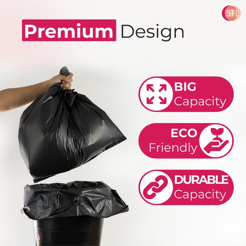 Heavy-Duty Black Carrier Bags 90L, Tear-Resistant Flat Top Refuse Sacks, 30 ?m Recycled Bin Liners for Household, Kitchen, Office, Restaurant, and Caterers