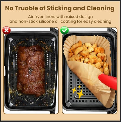 STL Air Fryer Paper Liners Disposable Airfryer Parchment Paper, Greaseproof, Airfryer Accessories Compatible with Ninja,COSORI,Tefal,Tower, & Other Dual Zone Fryers