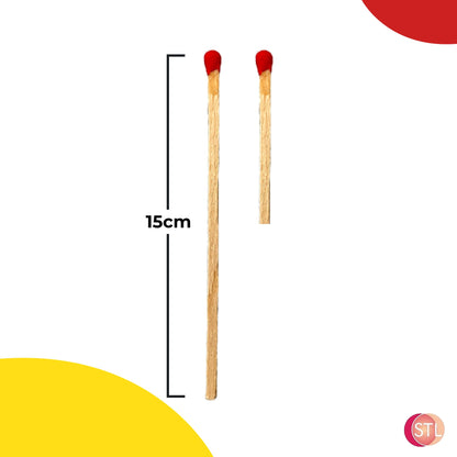 STL Super Fire Extra Long Safety Matches - 15cm Matches for Wood Burners, BBQs, Fire Pits, Stoves & More - 65 Matches per Box - Premium Quality & Safe Ignition