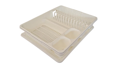 STL Plastic Dish Drying Rack with Drainer Tray - 13 Plate Capacity - 5 Color Options - Washing up rack - Kitchen Organizer