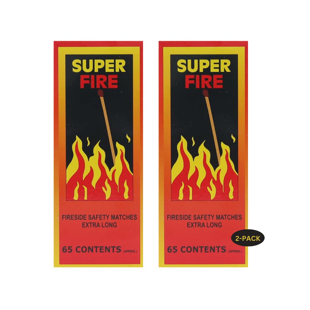 STL Super Fire Extra Long Safety Matches - 15cm Matches for Wood Burners, BBQs, Fire Pits, Stoves & More - 65 Matches per Box - Premium Quality & Safe Ignition