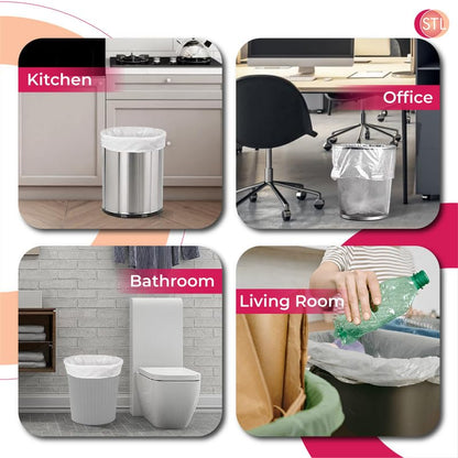 STL 50L Tie-Handle Swing Bin Liners, Heavy-Duty Unscented Bags, Leak-Proof Garbage Bags for Kitchen, Office, & Large Indoor Bins, Durable, Lightweight Polythene