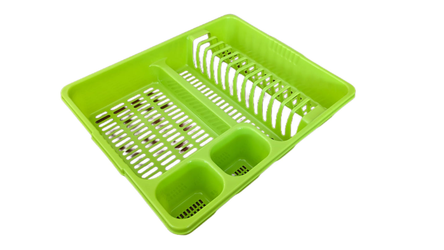 STL Plastic Dish Drying Rack with Drainer Tray - 13 Plate Capacity - 5 Color Options - Washing up rack - Kitchen Organizer
