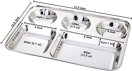 Stainless steel thali with compartments hot sale