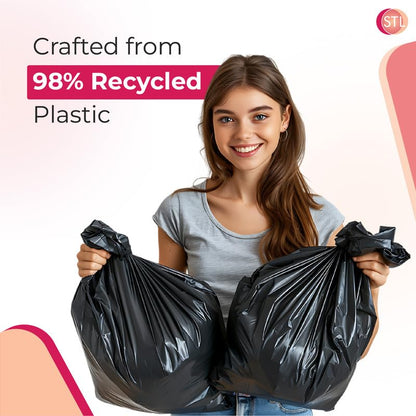 Heavy-Duty Black Carrier Bags 90L, Tear-Resistant Flat Top Refuse Sacks, 30 ?m Recycled Bin Liners for Household, Kitchen, Office, Restaurant, and Caterers