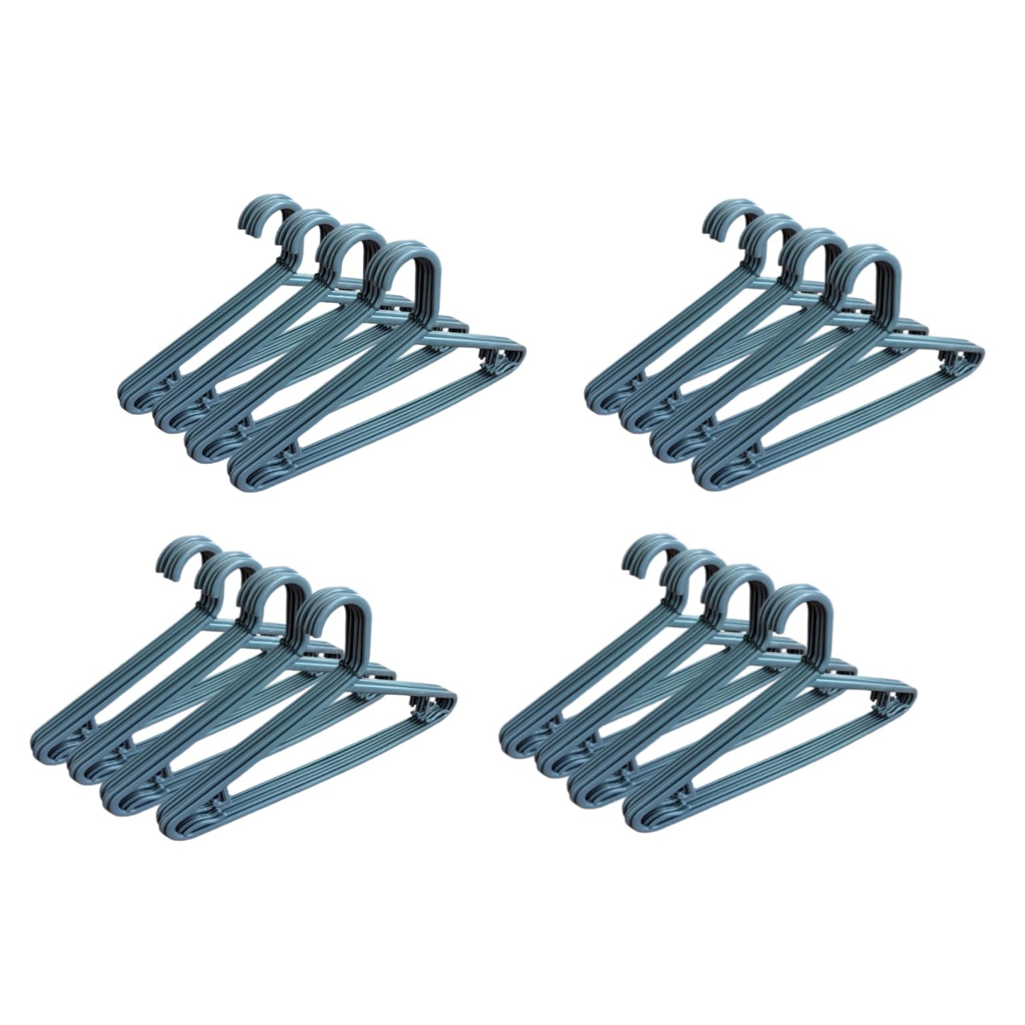 STL Adult Plastic Coat Hangers - Premium Space-Saving Wardrobe Organizer with Strap Hooks and Secure Lip