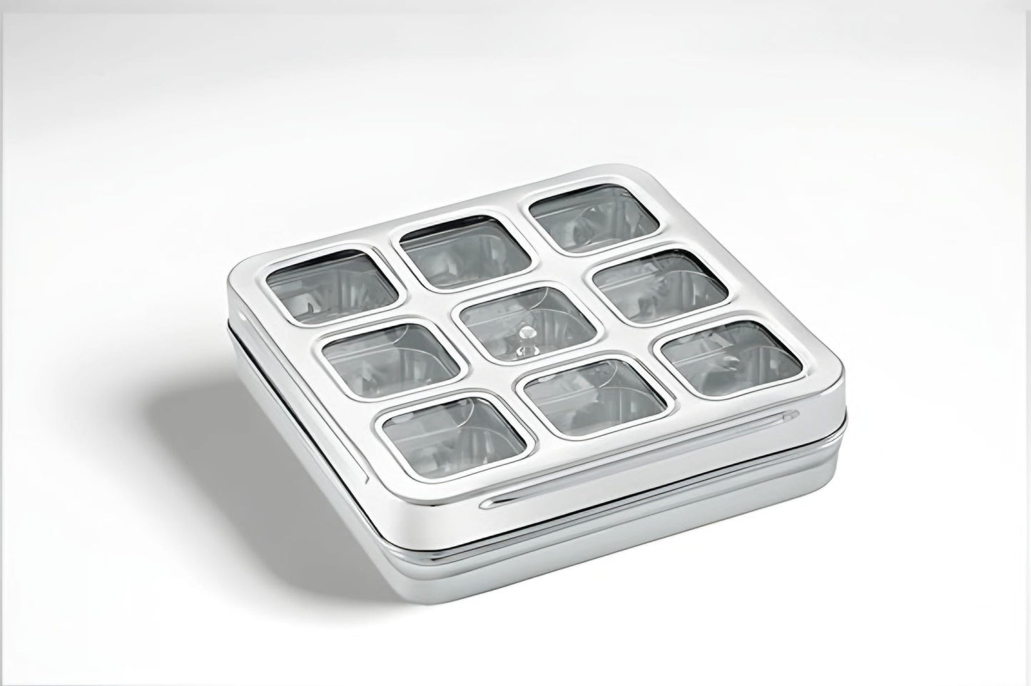 STL Masala Dabba (Spice Box) | Authentic Indian Style Stainless Steel Masala Dabba | with 7 Removable Compartments & 2 Spoons | See through Lid |