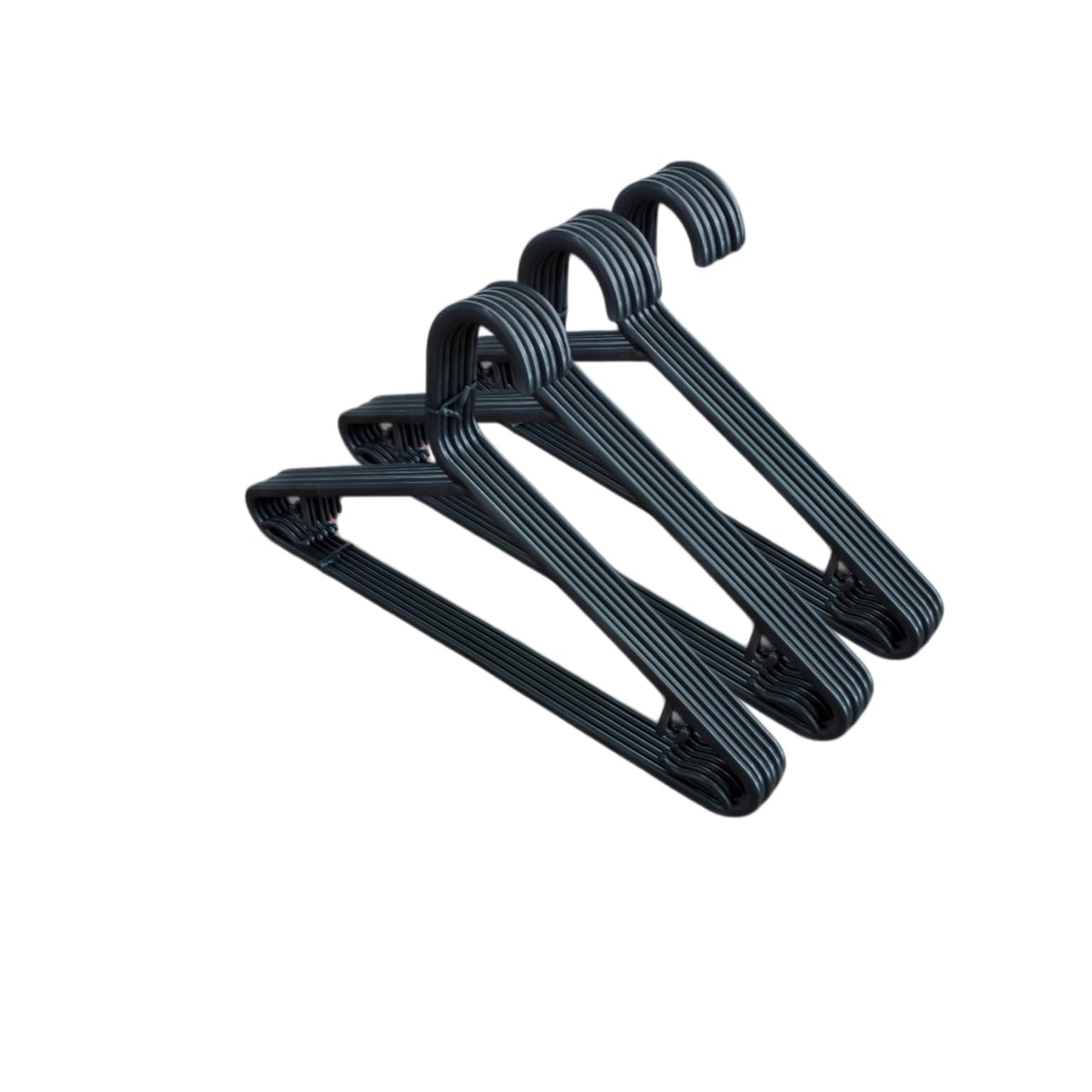 STL Adult Plastic Coat Hangers - Premium Space-Saving Wardrobe Organizer with Strap Hooks and Secure Lip