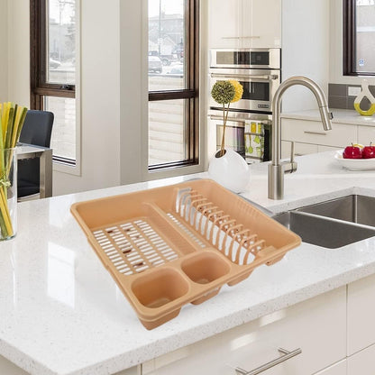 STL Plastic Dish Drying Rack with Drainer Tray - 13 Plate Capacity - 5 Color Options - Washing up rack - Kitchen Organizer