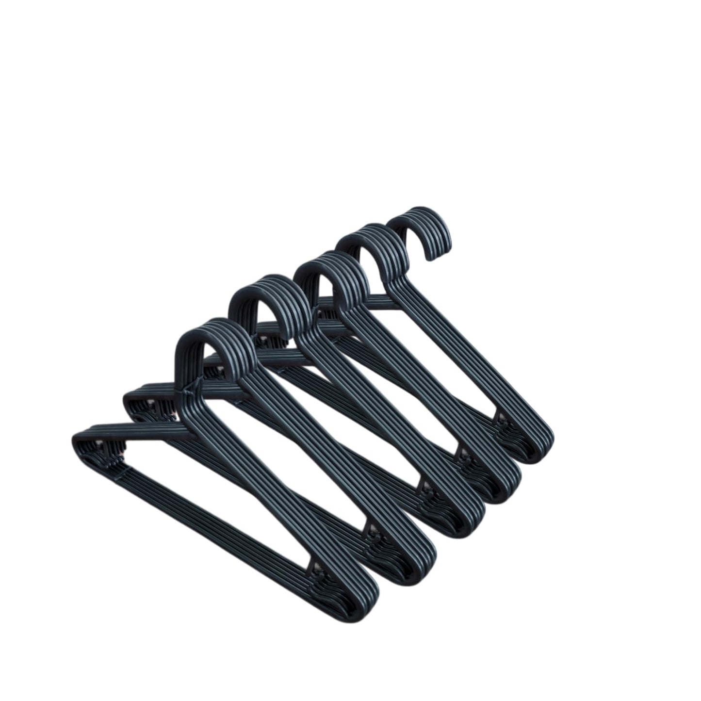 STL Adult Plastic Coat Hangers - Premium Space-Saving Wardrobe Organizer with Strap Hooks and Secure Lip