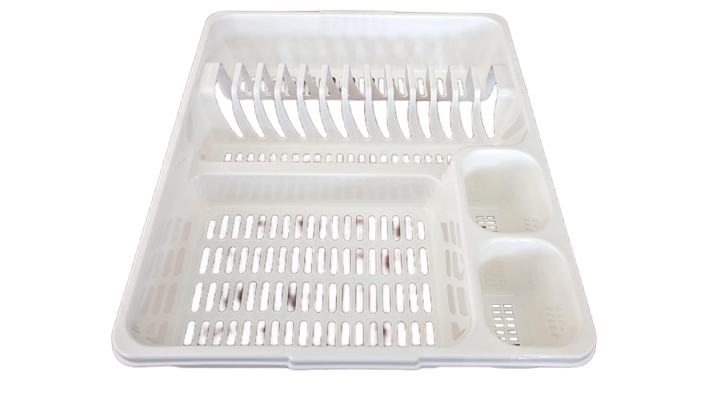 STL Plastic Dish Drying Rack with Drainer Tray - 13 Plate Capacity - 5 Color Options - Washing up rack - Kitchen Organizer