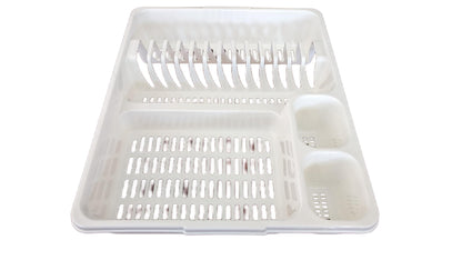 STL Plastic Dish Drying Rack with Drainer Tray - 13 Plate Capacity - 5 Color Options - Washing up rack - Kitchen Organizer