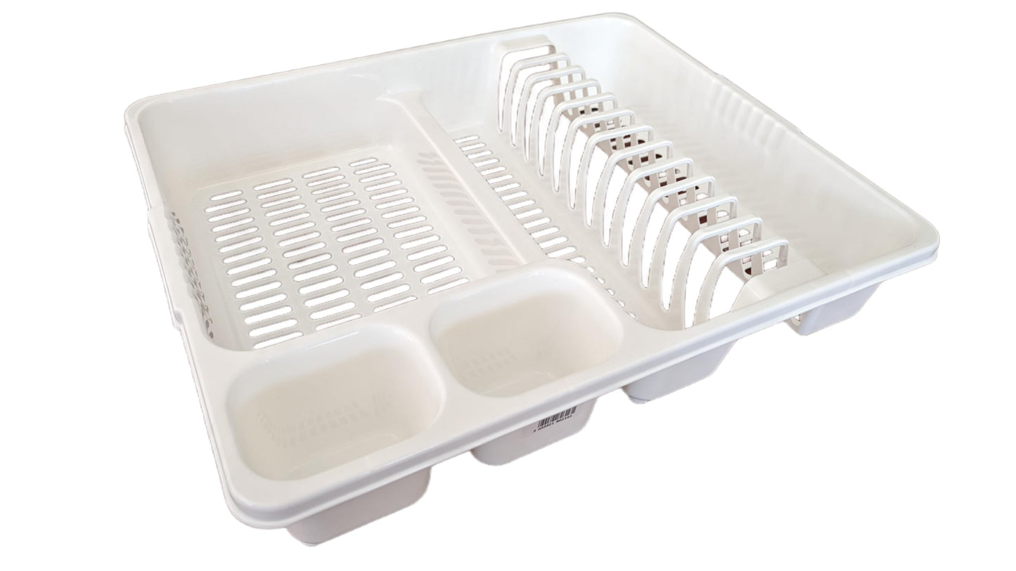 STL Plastic Dish Drying Rack with Drainer Tray - 13 Plate Capacity - 5 Color Options - Washing up rack - Kitchen Organizer