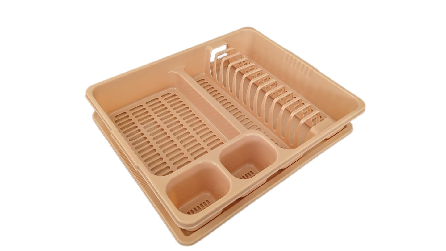 STL Plastic Dish Drying Rack with Drainer Tray - 13 Plate Capacity - 5 Color Options - Washing up rack - Kitchen Organizer