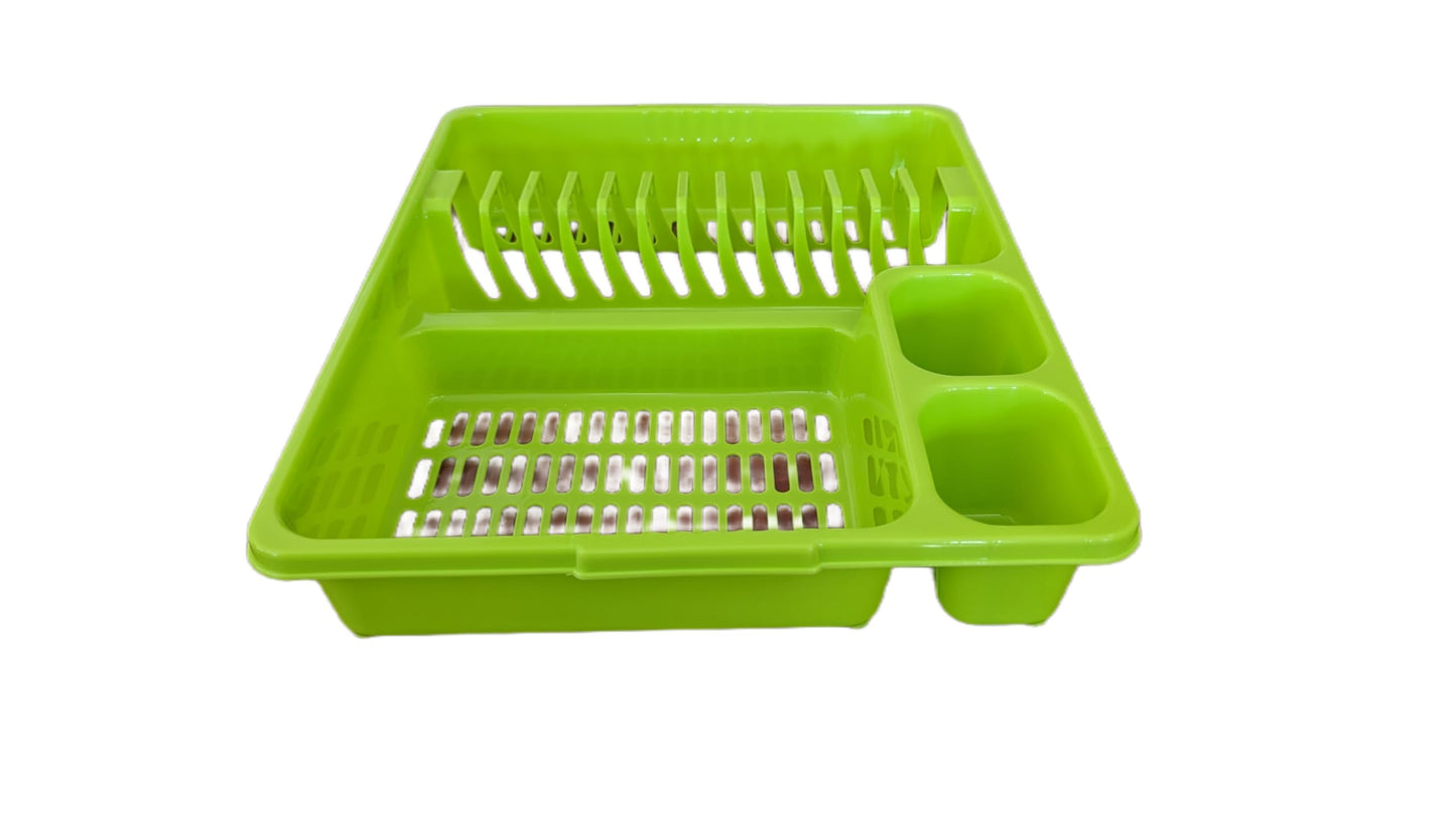STL Plastic Dish Drying Rack with Drainer Tray - 13 Plate Capacity - 5 Color Options - Washing up rack - Kitchen Organizer