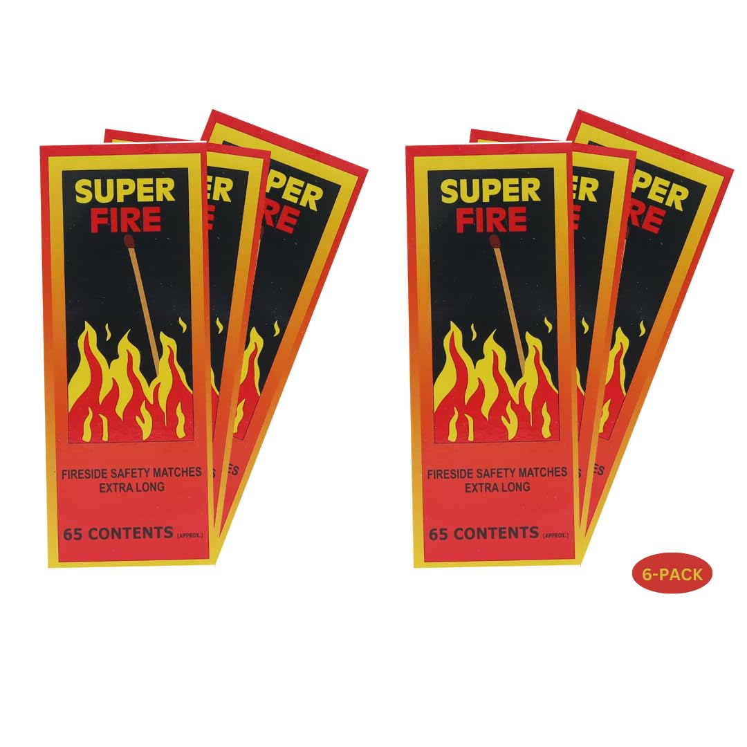 STL Super Fire Extra Long Safety Matches - 15cm Matches for Wood Burners, BBQs, Fire Pits, Stoves & More - 65 Matches per Box - Premium Quality & Safe Ignition
