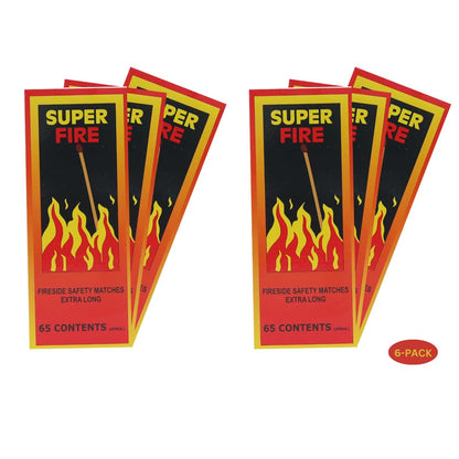 STL Super Fire Extra Long Safety Matches - 15cm Matches for Wood Burners, BBQs, Fire Pits, Stoves & More - 65 Matches per Box - Premium Quality & Safe Ignition
