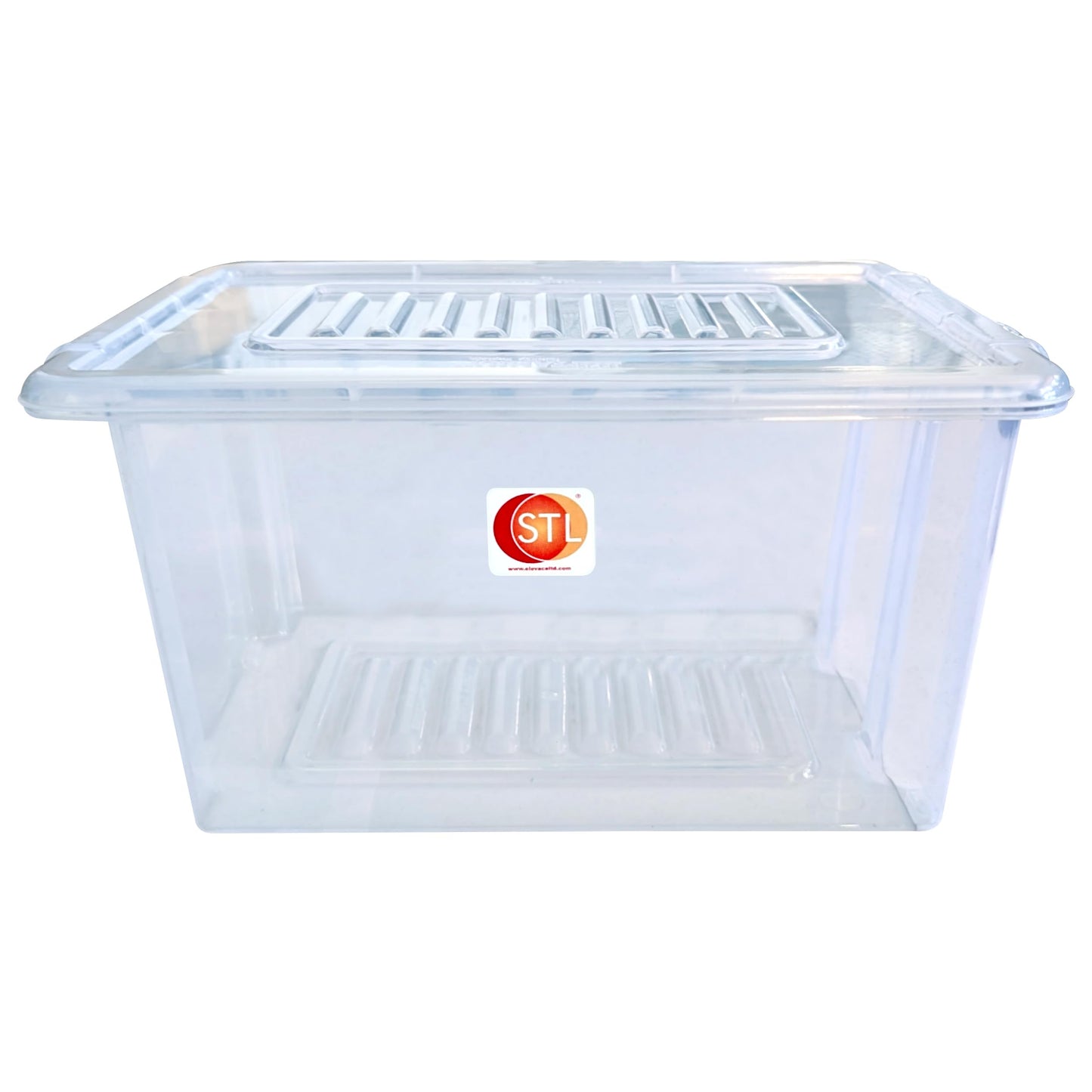 STL Heavy-Duty Clear Plastic Storage Box with Lid Stackable Storage Container for Home, Office, Kitchen, Toys, and Goods, Secure Clip-Lock Lid, Durable & Transparent Design
