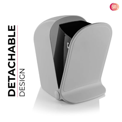 STL Modern Slim Foot Pedal Trash Can 5L Bathroom Bin, Space Saving, Foldable Design, Durable ABS Plastic for Kitchen, Bathroom, Office & More, Hands Free, Odor Control, Easy to Clean