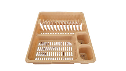 STL Plastic Dish Drying Rack with Drainer Tray - 13 Plate Capacity - 5 Color Options - Washing up rack - Kitchen Organizer