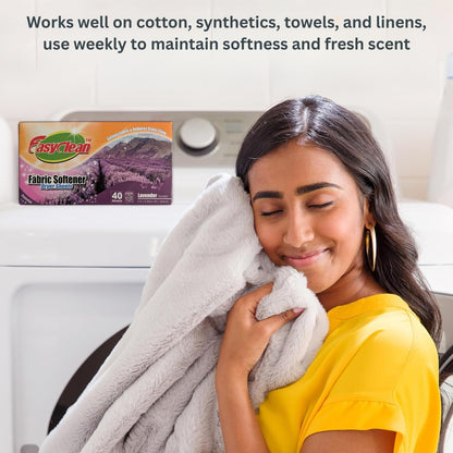 Easyclean Fabric Softener Dryer Sheets Assorted Scents – Fresh Fragrance, Long-Lasting Fresh Scent, Softens Clothes, Reduces Static & Wrinkles, For All Fabric Types, Convenient & Easy-to-Use