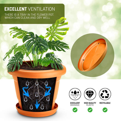 STL Plastic Plant Pots Nursery Pots with Drainage Holes Lightweight, Flexible & Durable Flower Pots for Seedlings, Cuttings, Transplanting Ideal for Home, Garden, and Greenhouse Use