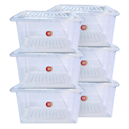 STL Heavy-Duty Clear Plastic Storage Box with Lid Stackable Storage Container for Home, Office, Kitchen, Toys, and Goods, Secure Clip-Lock Lid, Durable & Transparent Design