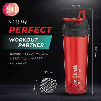STL Protein Shaker Bottle 650ml – Mixball Shake Blender – Your Perfect Fitness Partner – BPA Free, Leak-Proof, Odorless, and Safe for Freezing – Pick Your Power Color: Green, Blue, or Red