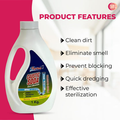 Powerful Caustic Soda Drain Cleaner | Effective Clog Remover, Industrial Strength Formula, Fast Action