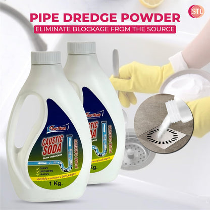 Powerful Caustic Soda Drain Cleaner | Effective Clog Remover, Industrial Strength Formula, Fast Action (1 KG)