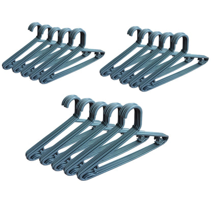 STL Adult Plastic Coat Hangers - Premium Space-Saving Wardrobe Organizer with Strap Hooks and Secure Lip