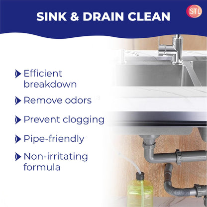 Powerful Caustic Soda Drain Cleaner | Effective Clog Remover, Industrial Strength Formula, Fast Action (3 X 375gm) (Packaging may vary)