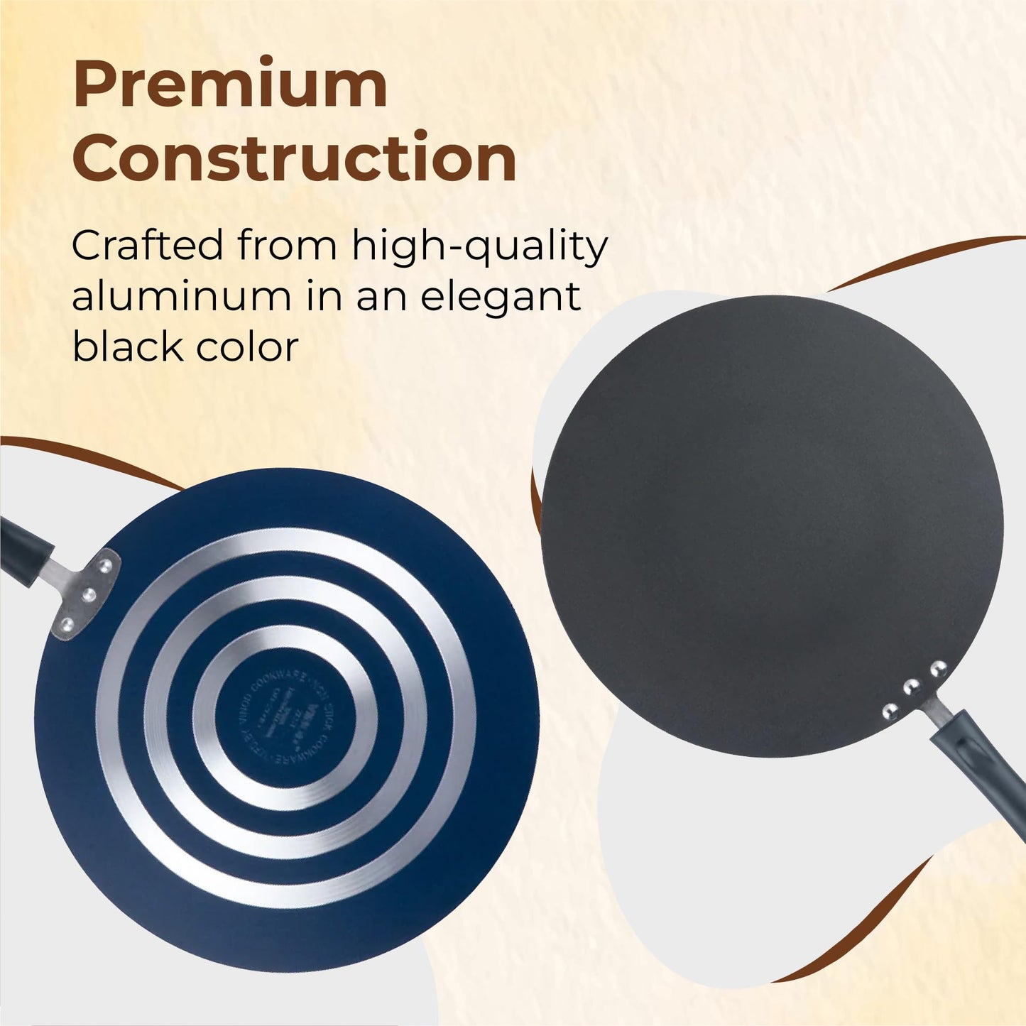 STL Non-Stick Chapati Tawa - Premium Aluminium Flatbread Pan with 3-Layer Coating, Versatile for Chapatis & Dosas, Easy to Clean, Gas Stove Friendly