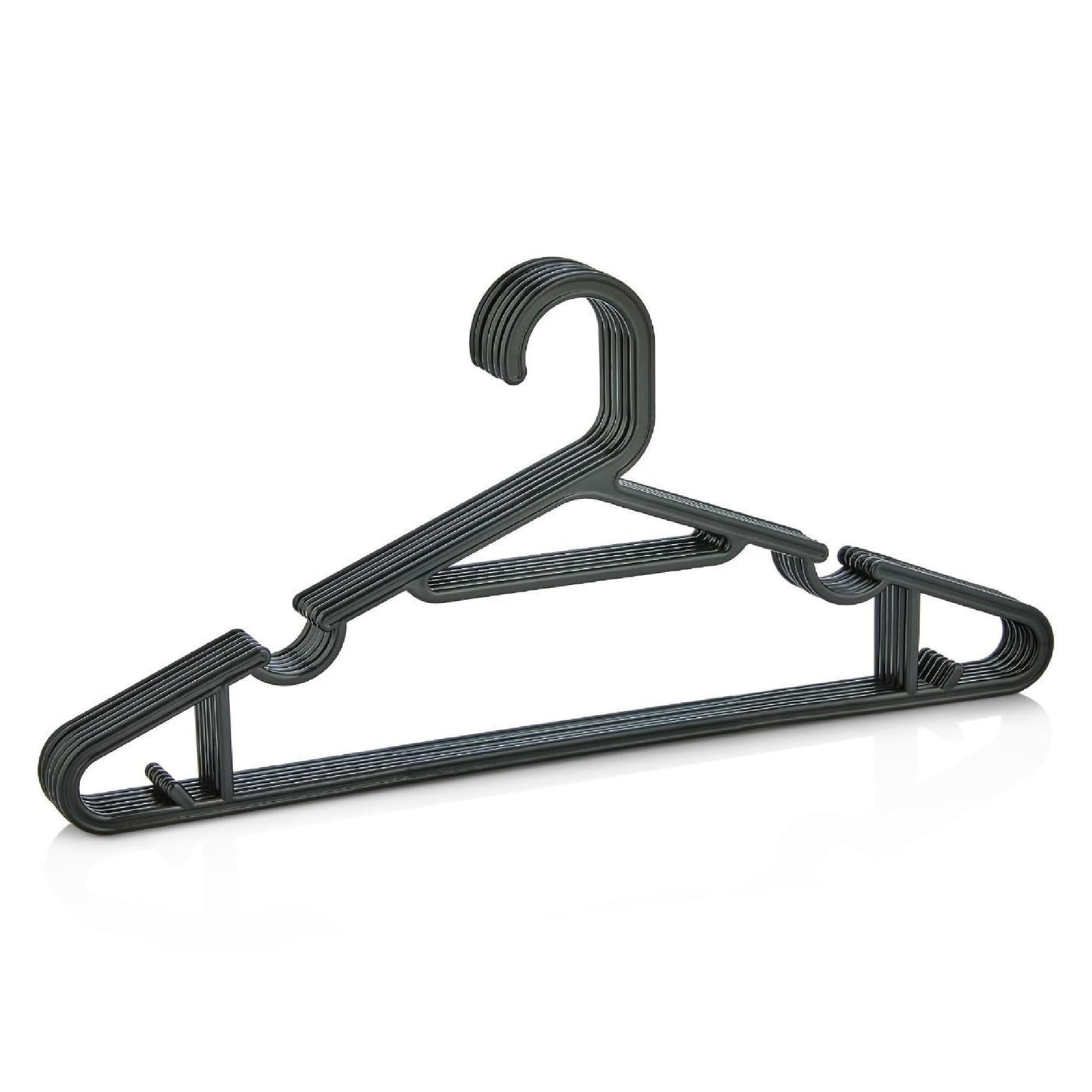 STL 6Pcs Heavy Duty Clothes Hangers, Durable & Sturdy Premium Non-Slip Hangers for Clothes Rail & Closet,360 Degree Swivel Hook,Space Saving Wardrobe Organisers Hangers to hold Suits and Jackets,Black