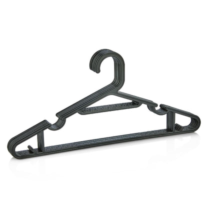 STL 6Pcs Heavy Duty Clothes Hangers, Durable & Sturdy Premium Non-Slip Hangers for Clothes Rail & Closet,360 Degree Swivel Hook,Space Saving Wardrobe Organisers Hangers to hold Suits and Jackets,Black