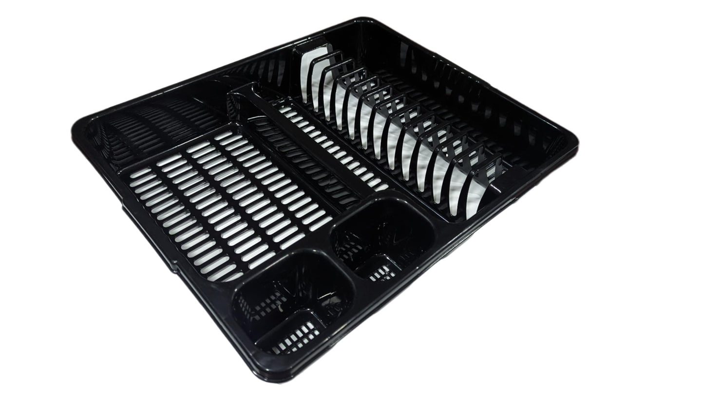 STL Plastic Dish Drying Rack with Drainer Tray - 13 Plate Capacity - 5 Color Options - Washing up rack - Kitchen Organizer