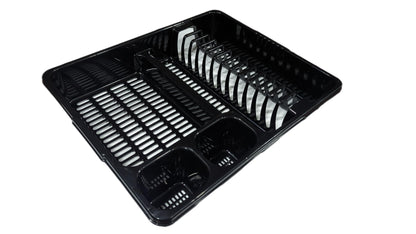 STL Plastic Dish Drying Rack with Drainer Tray - 13 Plate Capacity - 5 Color Options - Washing up rack - Kitchen Organizer