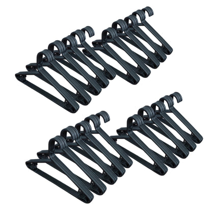 STL Adult Plastic Coat Hangers - Premium Space-Saving Wardrobe Organizer with Strap Hooks and Secure Lip