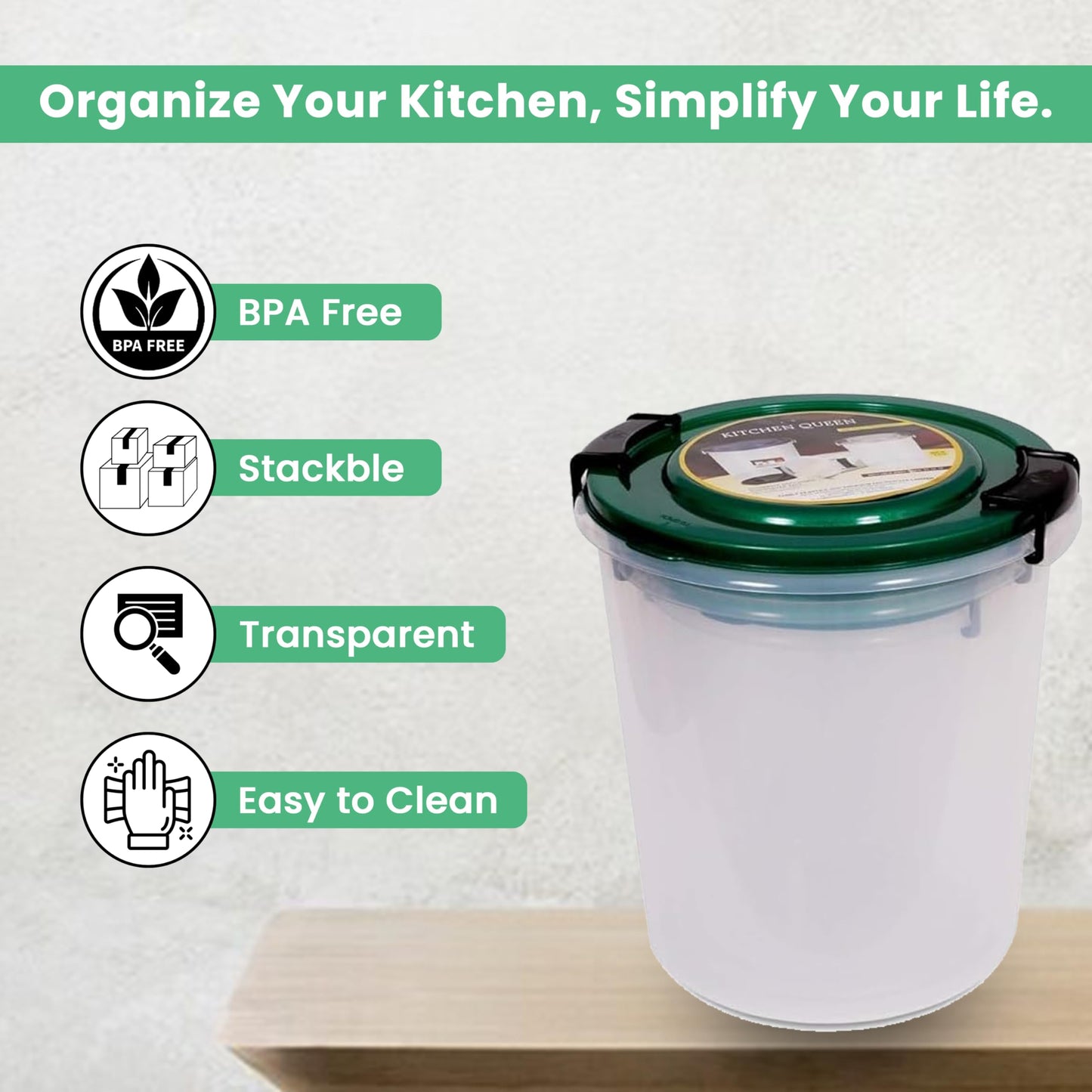 STL Set of 3 Round Plastic Kitchen Food Storage Container Set with Lids(10Ltr,16Ltr,25Ltr) | Airtight & Leakproof Storage Containers | Microwave,Freezer&Dishwasher Safe